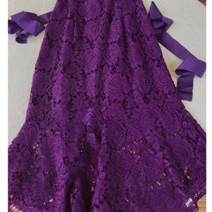 Elegant Purple Lace Dress