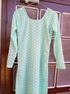 Light Green Embroidered Kurti