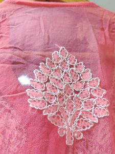 brand new chikankari Pink Embroidered Kurta