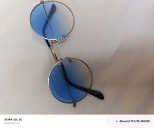 Blue Lens Oval Sunglasses