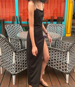 Black Bodycon Slit Dress
