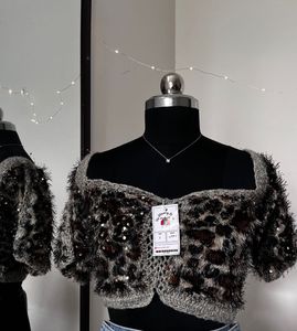 Animal Print Frill Top