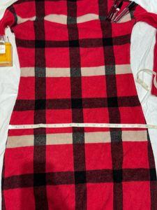 Checked Woollen Sweater dress