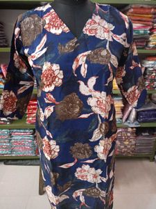 women cotton floral print kurta with pant