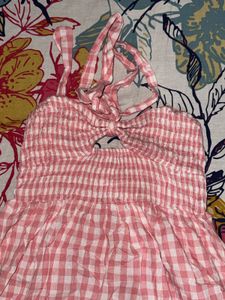 Gingham Strapless Dress