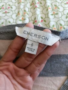 Striped V-neck Korean Long Sleeve Top 🩶