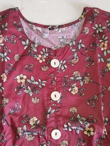 Floral Print Button-Down Top