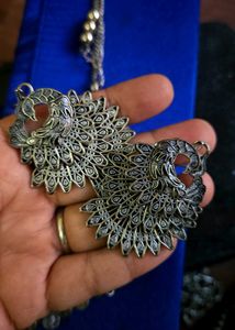 Peacock Silver Toned  Set