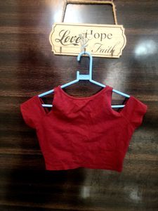 Cute Red Cut Out Top