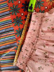 Floral Pink Mini Skirt With Freebie!