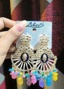 Statement Earrings with Colorful Beads