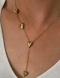 Dainty Y heart necklace