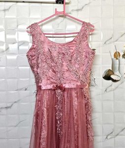 Gown Peach Colour Bride Dress FreeUp
