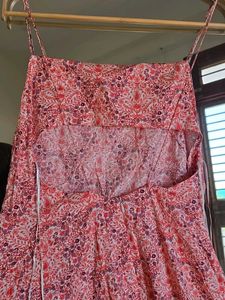 ZARA Floral Beach Open Back Dress