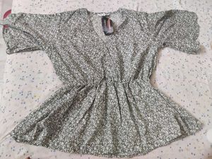 Beautiful Floral Green Top