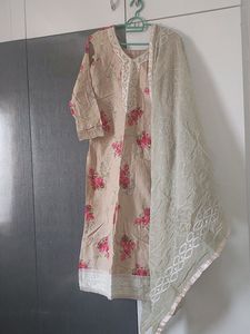 Cotton Two Piece Set kurti With Dupatta