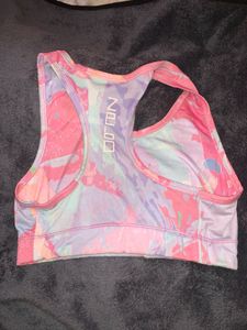 Pink Printed Sports Bra