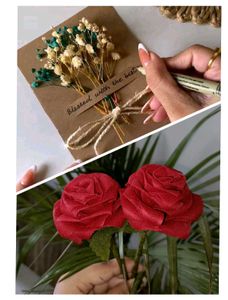 Dried Flowers Card+Organdy Rose Combo!