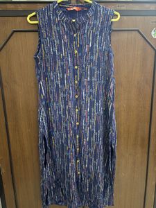 Stylish Blue Printed Tunic Kurta Top