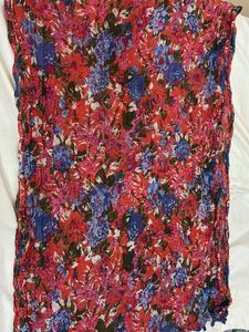 Vibrant Floral Crinkle Dupatta