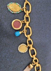 Original Zara Stone Medallion Charm Bracelet