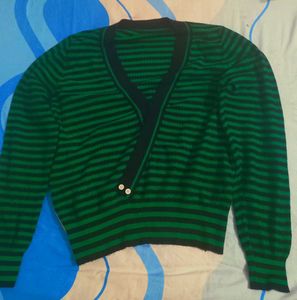 Striped Green Cardigan