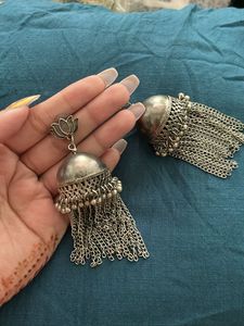 Silver Jhumka Earrings