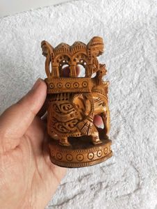 Handcarved Wooden Elephant Showpiece