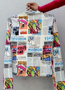 Newspaper 🗞️ Printed Shien Top Full Sleeves