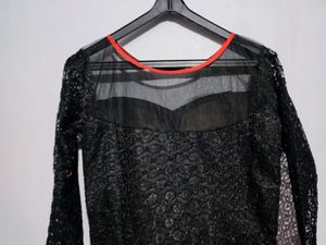 Black &amp; Coral Long Dress