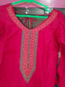 Pink &amp; Sky Kurti,Lagins With Dupatta