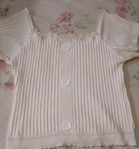 Ribbed Knit Button-Front Top