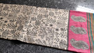 Pink And Black Printed Sareee (Combo)