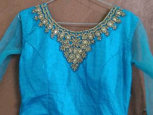 Teal Embroidered Indian Dress 👗 New