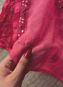 Pink Embroidered Kurti