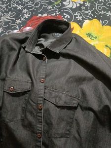 Dark Gray Denim Shirt