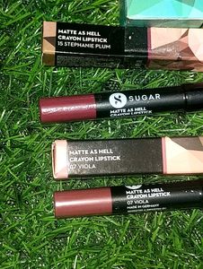 Two Sugar Matte As Hell Crayon Lipstick &amp;1sharpner