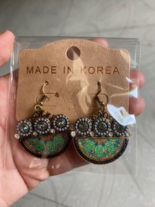 Boho Ethnic Half-Moon Earrings–Mandala Design