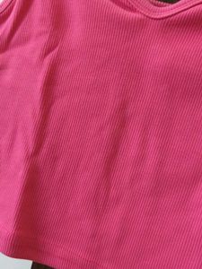 Pink Sleeveless Crop Top