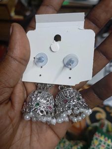 Silver party wear Jhumka Earrings 10 pics availabl
