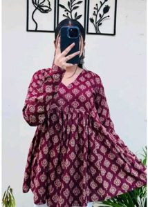 Floral Print Empire Waist Kurta