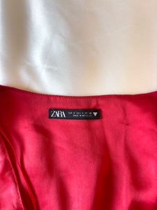 Zara Red Satin Wrap Mini Dress