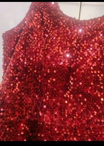 Maroon HeavyvSequin Gown With Ken Ken