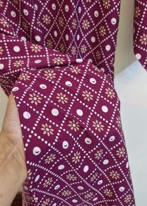 Maroon Printed Kurti