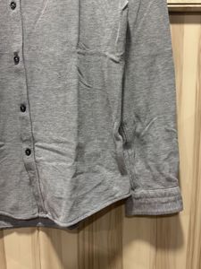Zara Man Grey Slim Fit Elbow Patch Shirt