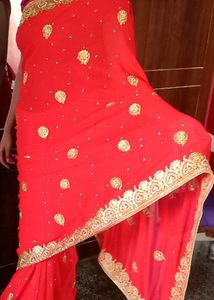 New Saree With Stich Blouse