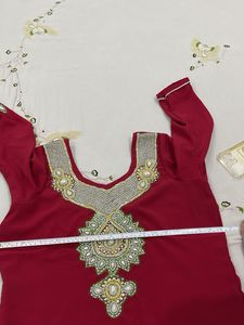 Hand Embroidery Heavy Georgette Kurta Non Trancy