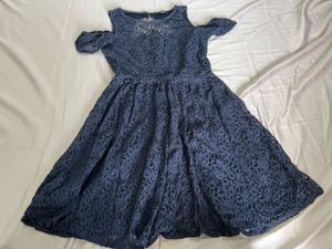 Elegant Blue Lace Dress