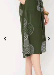 Olive Culottes Trousers with Drawstring Waist