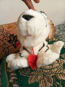 Tiger White Black Plush Toy